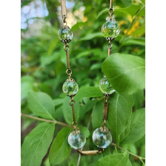 Antique Pools of Light with Brass Section Necklace - Picture 3 of 5